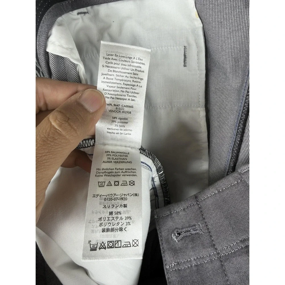 Eddie Bauer Pants Mens 38x30 Gray Stretch Chino Regular Fit Casual Flat Front‎